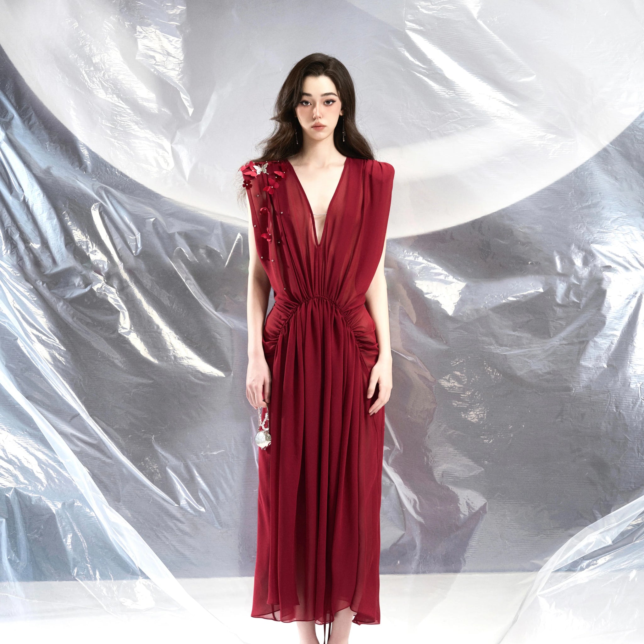 Butterfly R Chiffon Dress