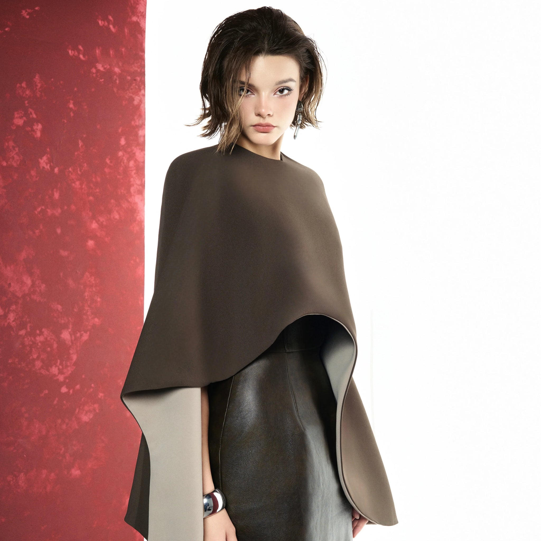 Calista Cafe Capes & Cara Leather Dress