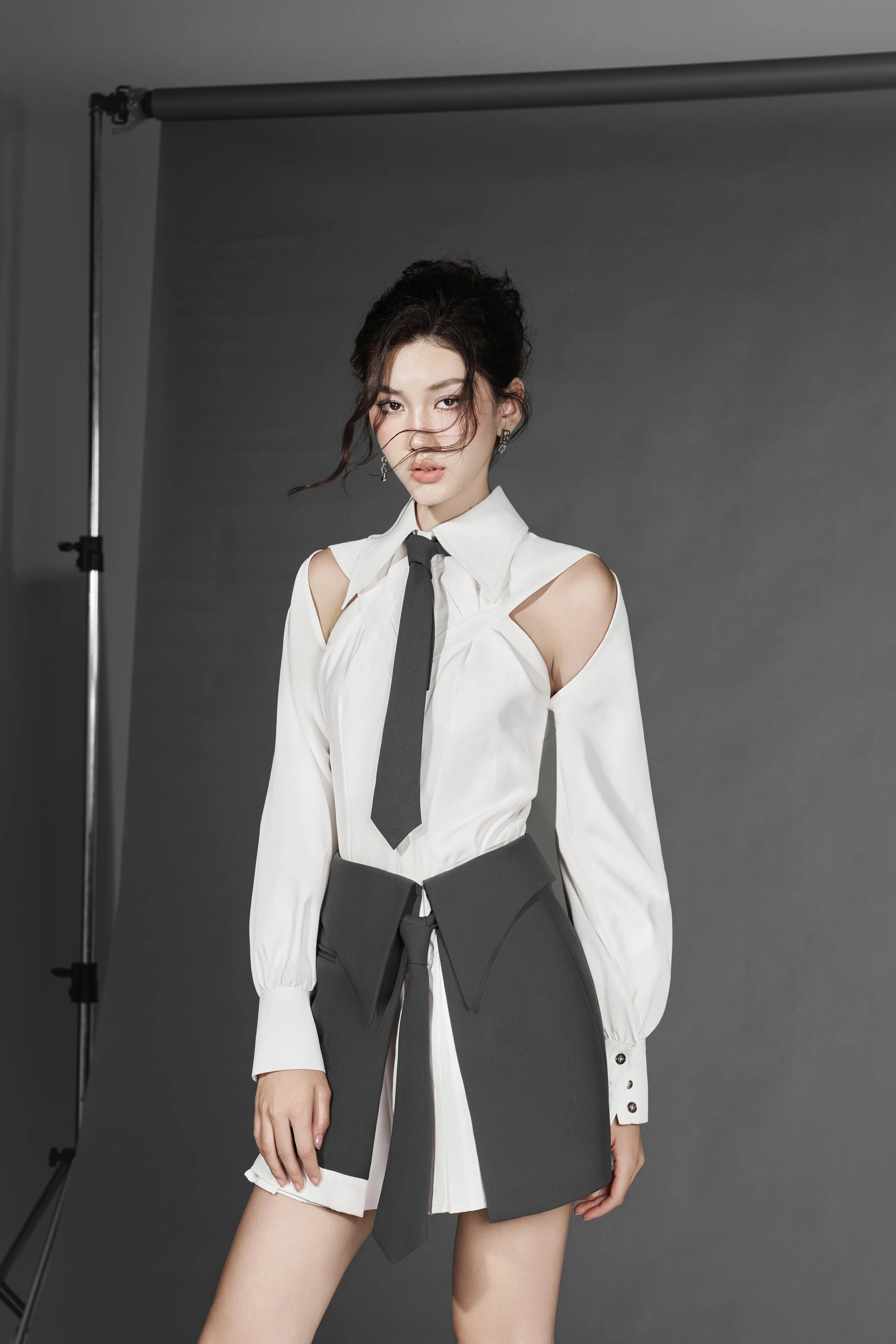 W Stu Long-Sleeve Shirt x Tie G-Belt